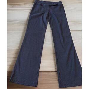 Y2K Pants 5 Pin Stripe Wide Black Flare Leg Office Siren Corpcore Tothemax! VTG